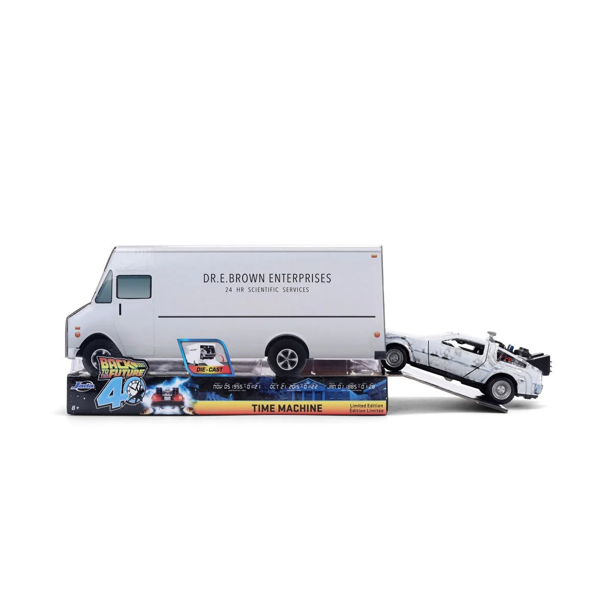 Hollywood Rides Back to the Future Time Machine 40th Anniversary 1:32 Scale Die-Cast Metal Vehicle