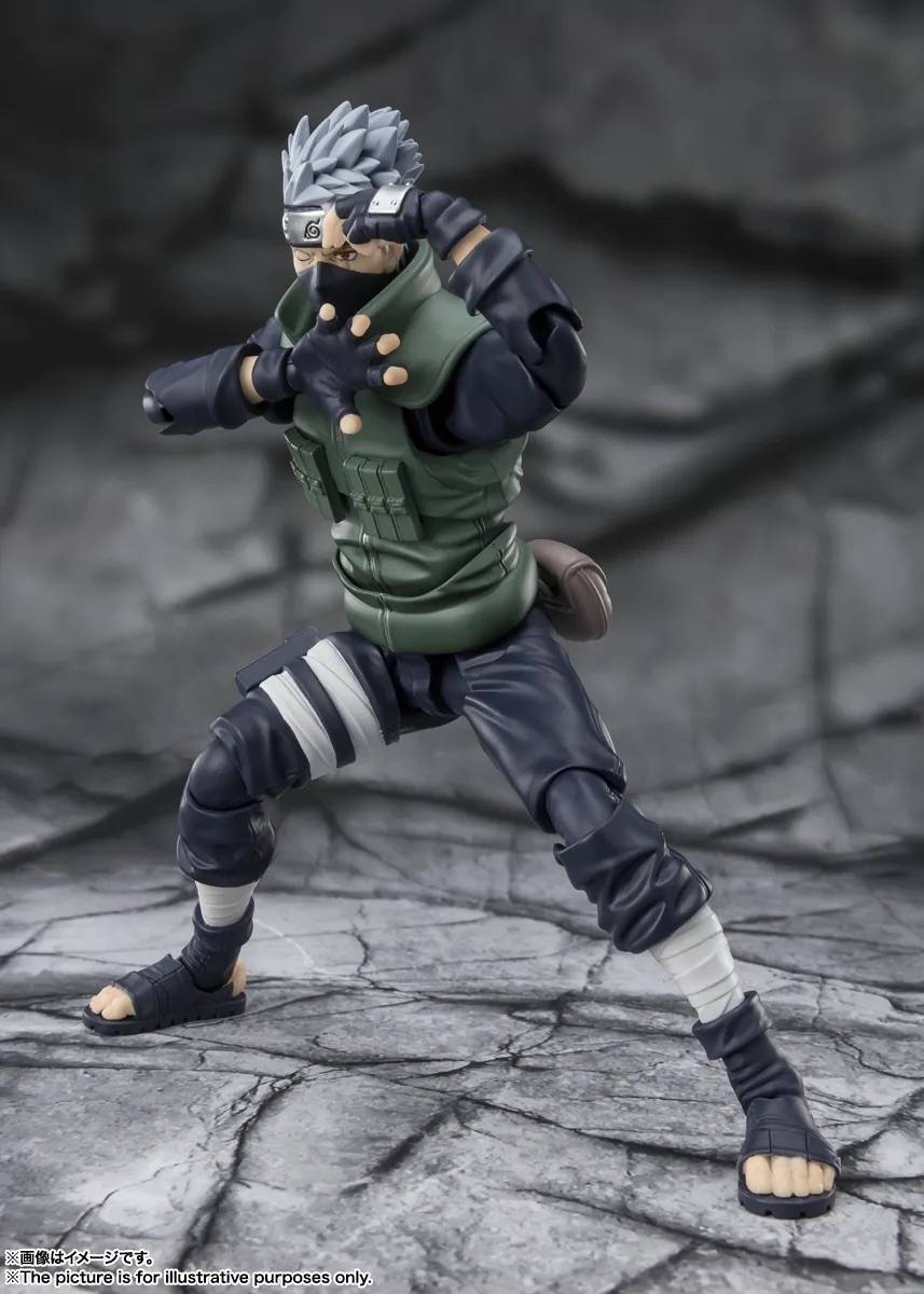 Naruto Shippuden Kakashi Hatake The Famed Sharingan Hero S.H. Figuarts Action Figure (Reissue)