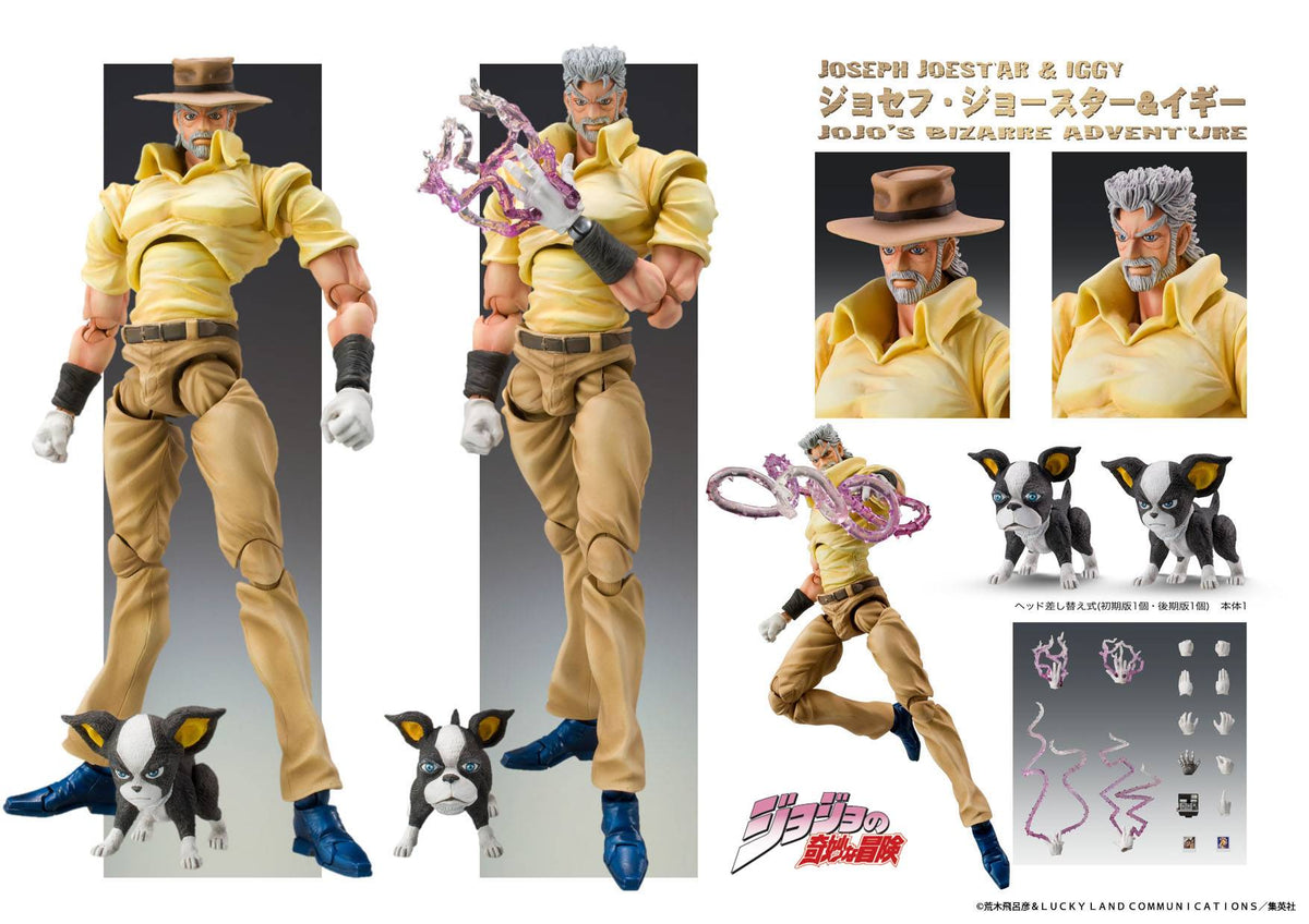 JoJo Bizarre Adventure Part 3: Stardust Crusaders Joseph Joestar & Iggy Super Action Statue (Reissue)
